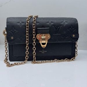 Louis Vuitton Black Monogram Empreinte Crossbody with Gold Hardware